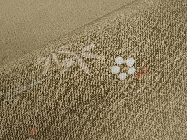平和屋着物●上質な小紋　溢れ松　梅　笹　鬼しぼ縮緬　正絹　逸品　CABE2900yc