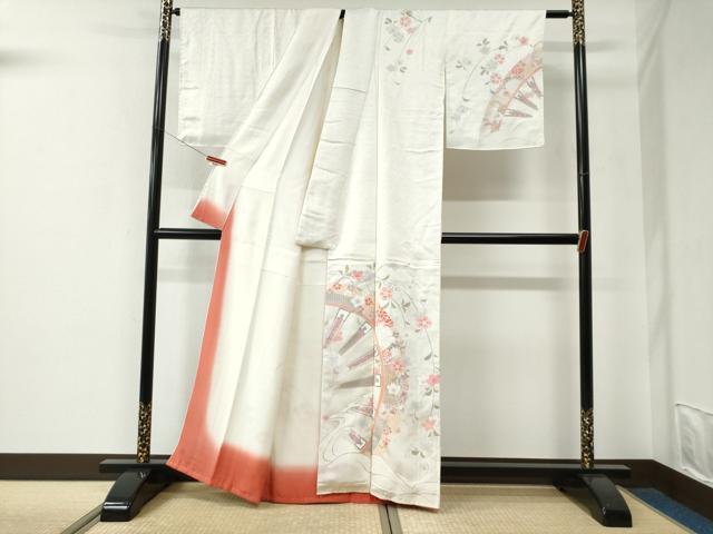 平和屋着物●訪問着　源氏車吉祥牡丹花文　正絹　逸品　CABE2903yc