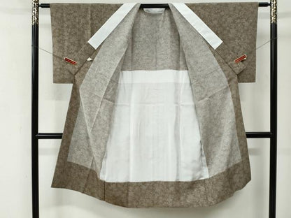 平和屋着物●長襦袢　無双仕立て　楓舞花文　正絹　逸品　CABE2904yc