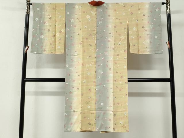 平和屋着物●長襦袢　無双仕立て　舞桜文　暈し染め　金彩　半衿刺繍　正絹　逸品　未使用　CABE2905yc