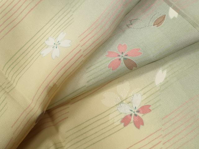 平和屋着物●長襦袢　無双仕立て　舞桜文　暈し染め　金彩　半衿刺繍　正絹　逸品　未使用　CABE2905yc 平和屋着物○長襦袢 無双仕立て 舞桜文 暈し染め 金彩 半衿