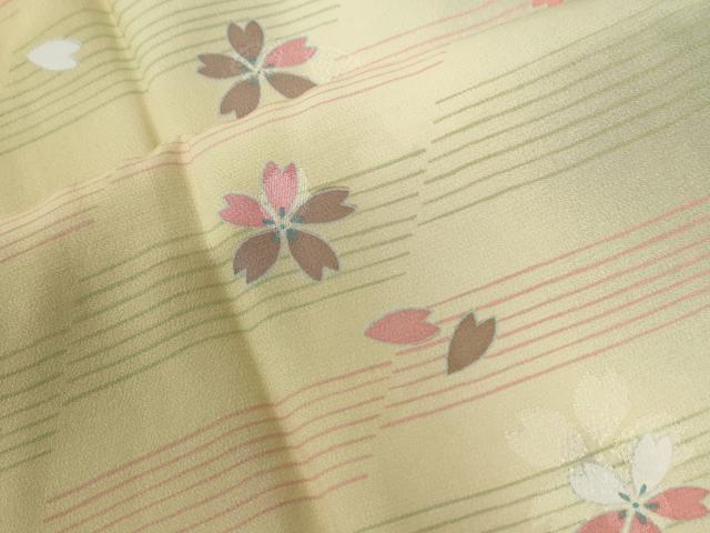 平和屋着物●長襦袢　無双仕立て　舞桜文　暈し染め　金彩　半衿刺繍　正絹　逸品　未使用　CABE2905yc