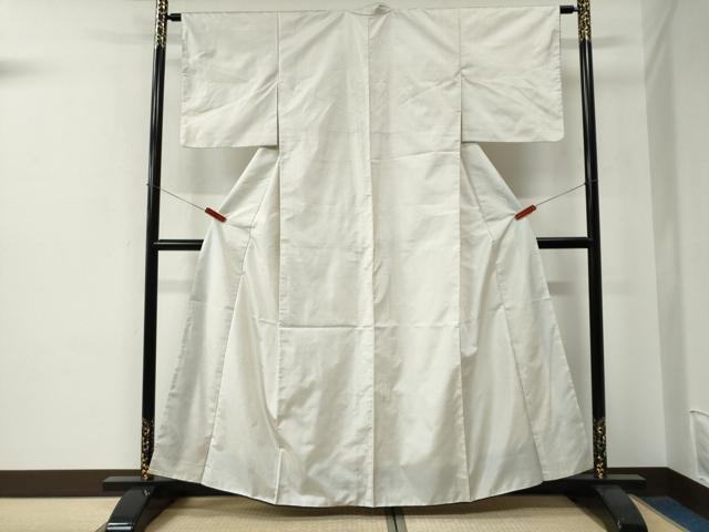 平和屋着物●本場大島紬　白大島　変わり格子　正絹　逸品　CABE2906yc