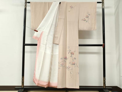 平和屋着物●訪問着　友禅　作家物　枝花文　正絹　逸品　未使用　CABE2907yc