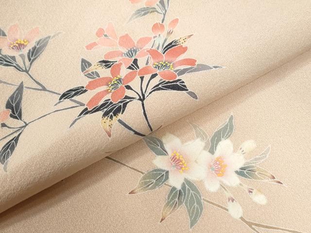 平和屋着物●訪問着　友禅　作家物　枝花文　正絹　逸品　未使用　CABE2907yc