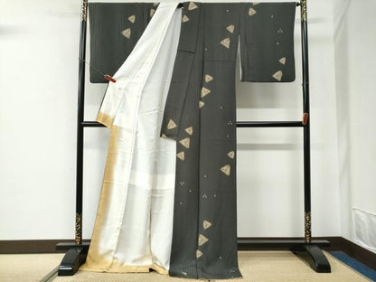 平和屋着物●上質な小紋　作家物　絞り　吉祥文　ロング丈　正絹　逸品　CABE2908yc