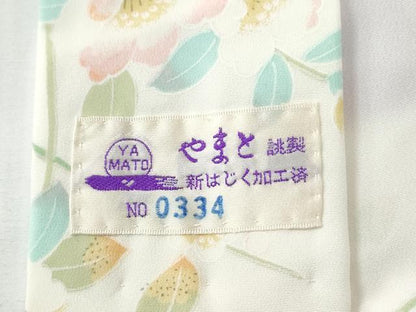 平和屋着物●長襦袢　無双仕立て　変わり市松枝花文　暈し染め　やまと誂製　正絹　逸品　未使用　CABE2913yc