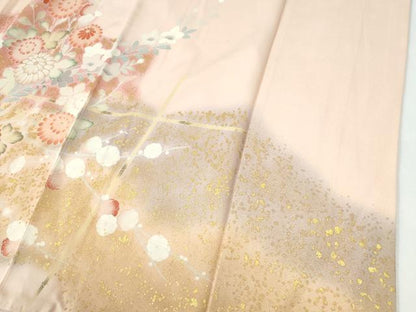 平和屋着物●訪問着　駒刺繍　菊花文　暈し染め　金彩　正絹　逸品　CABE2914yc