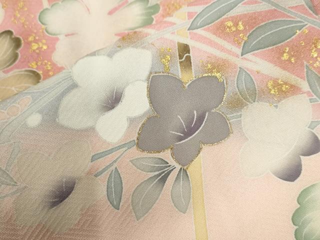 平和屋着物●訪問着　駒刺繍　菊花文　暈し染め　金彩　正絹　逸品　CABE2914yc