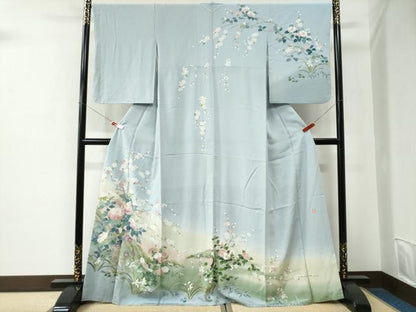 平和屋着物●訪問着　友禅　作家物　立波牡丹花文　暈し染め　正絹　逸品　CABE2915yc