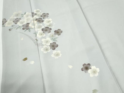 平和屋着物●訪問着　駒刺繍　舞桜文　金彩　正絹　逸品　CABE2916yc