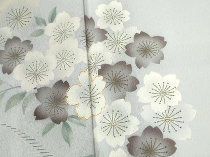平和屋着物●訪問着　駒刺繍　舞桜文　金彩　正絹　逸品　CABE2916yc