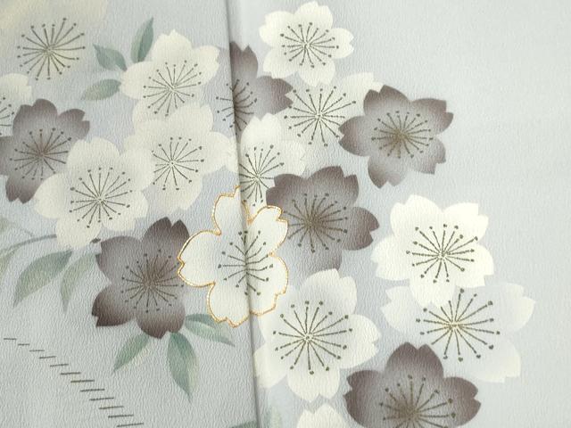 平和屋着物●訪問着　駒刺繍　舞桜文　金彩　正絹　逸品　CABE2916yc