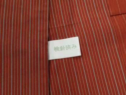 平和屋着物●長襦袢　無双仕立て　縞　正絹　逸品　未使用　CABE2918yc