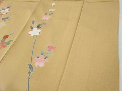平和屋着物●訪問着　芝草枝花文　暈し染め　金彩　正絹　逸品　CABE2919yc