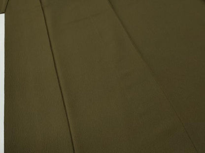 平和屋着物●上質な色無地　鶯茶色　やまと金ラベル　正絹　逸品　CABE2926yc