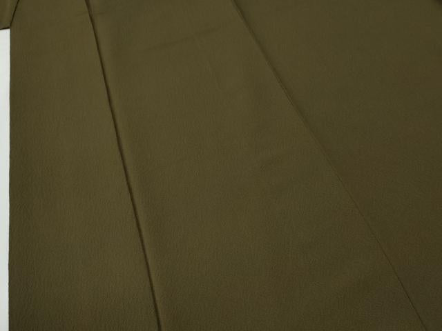 平和屋着物●上質な色無地　鶯茶色　やまと金ラベル　正絹　逸品　CABE2926yc