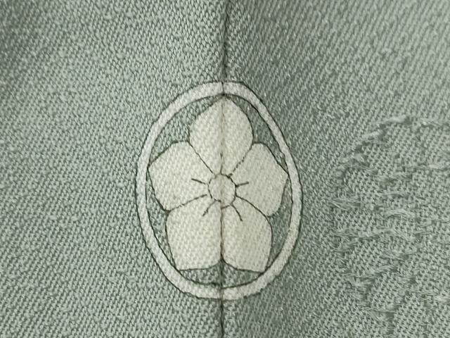平和屋着物●上質な色無地　紗綾形菊地紋　柳鼠色　正絹　逸品　CABE2928yc