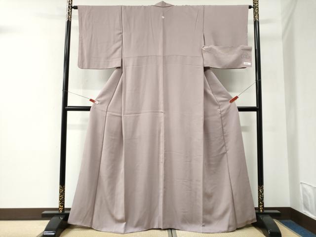 平和屋着物●上質な色無地　寿光織　紅藤色　反端付き　正絹　逸品　CABE2935yc