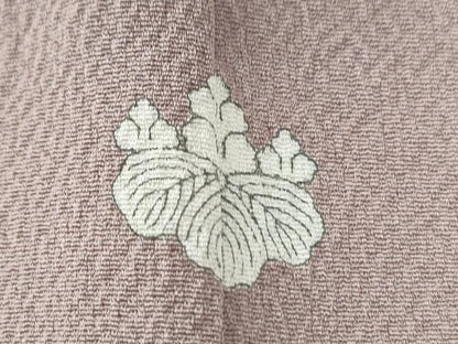 平和屋着物●上質な色無地　寿光織　紅藤色　反端付き　正絹　逸品　CABE2935yc