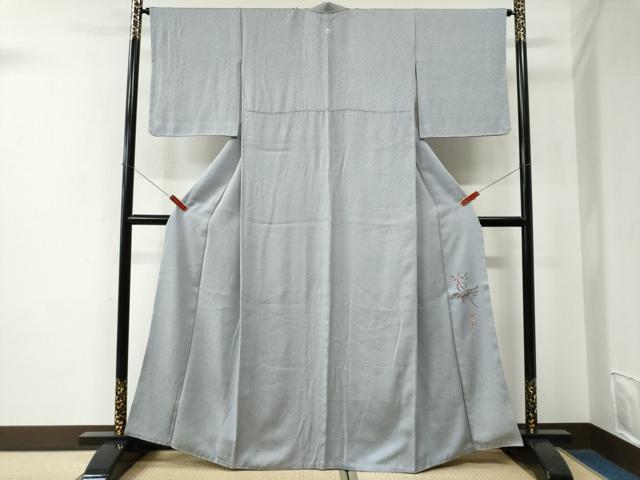 平和屋着物●京加賀友禅　百貫達雄監修　色無地　白梅鼠色　正絹　逸品　CABE2938yc