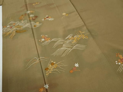 平和屋着物●豪華色留袖　刺繍　竜田川草花文　暈し染め　松坂屋扱い　正絹　逸品　CABE2939yc