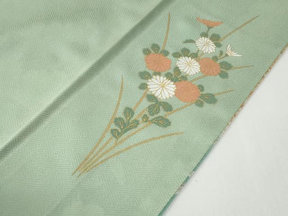 平和屋着物●訪問着　駒刺繍　牡丹花文　暈し染め　金彩　正絹　逸品　CABE2943yc
