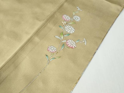平和屋着物●訪問着　牡丹花鳥文　暈し染め　金銀彩　正絹　逸品　CABE2945yc