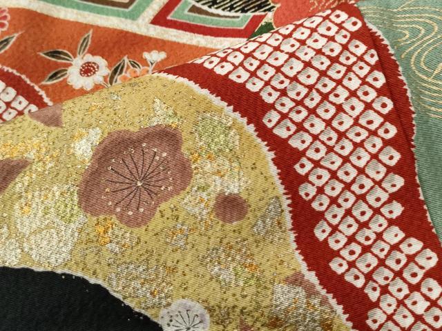 平和屋着物●豪華振袖　駒刺繍　道長吉祥舞花文　暈し染め　金彩　正絹　逸品　CABE2947yc