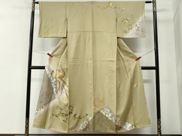 平和屋着物●金彩友禅作家　金彩の魔術師　堀省平　金煌織　訪問着　鳳凰花唐草文　金銀彩　正絹　逸品　CABE2949yc