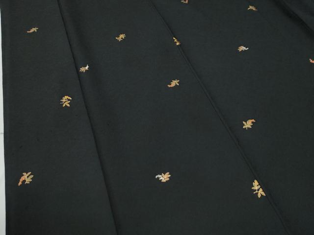 平和屋着物●上質な小紋　南天文　黒地　金彩　正絹　逸品　CABE2951yc