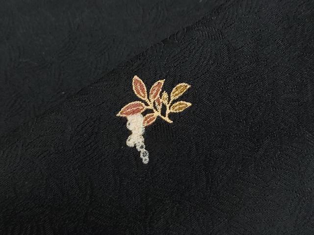 平和屋着物●上質な小紋　南天文　黒地　金彩　正絹　逸品　CABE2951yc