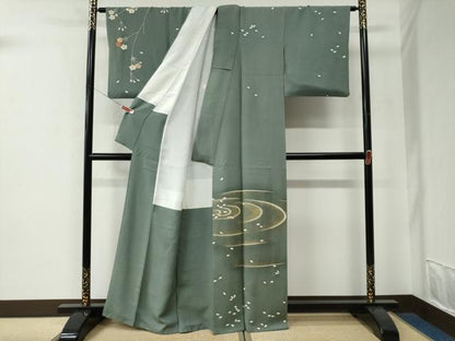 平和屋着物●日本舞踊家 岩井流宗元　岩井友見　訪問着　枝桜文　舞花弁　金彩　正絹　逸品　CABE2952yc