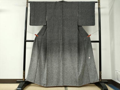 平和屋着物●訪問着　作家物　霰文　黒地　正絹　逸品　未使用　CABE2953yc