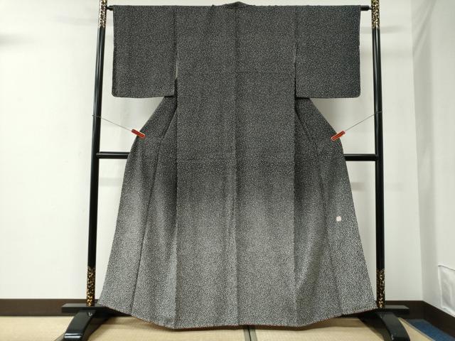 平和屋着物●訪問着　作家物　霰文　黒地　正絹　逸品　未使用　CABE2953yc