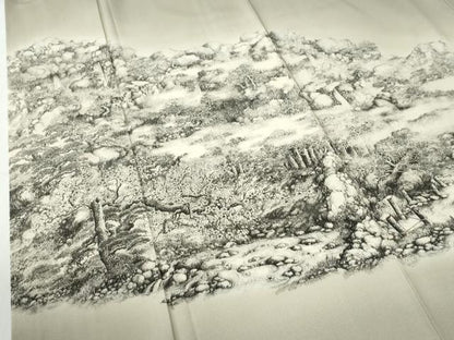 平和屋着物●琉染の創設者　山岡古都　水墨書　色留袖　樹林水辺風景文　暈し染め　正絹　逸品　CABE2954yc