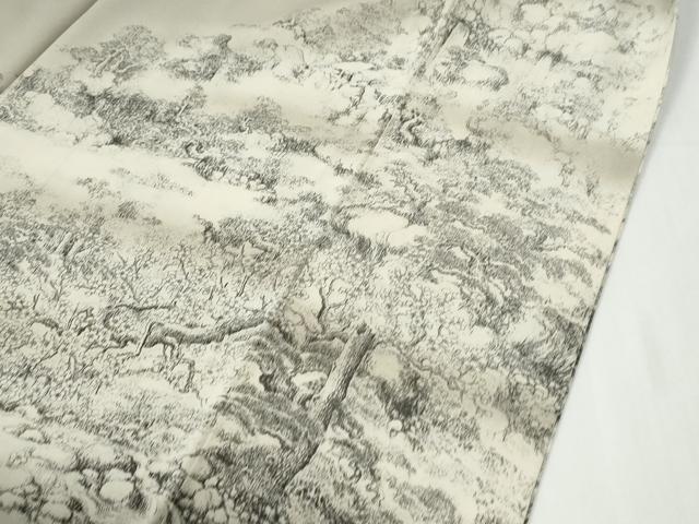 平和屋着物●琉染の創設者　山岡古都　水墨書　色留袖　樹林水辺風景文　暈し染め　正絹　逸品　CABE2954yc