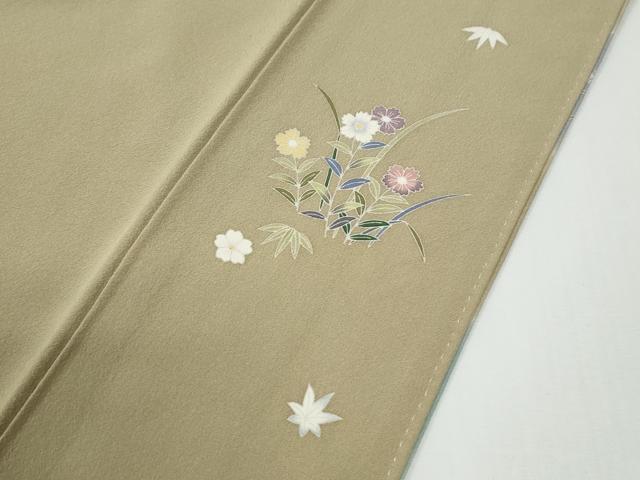 平和屋着物●訪問着　友禅　松竹梅風景花文　暈し染め　正絹　逸品　CABE2955yc
