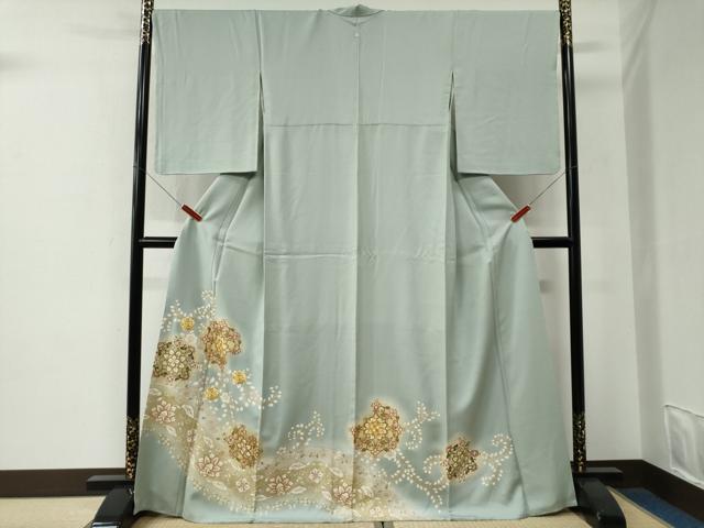 平和屋着物●豪華色留袖　駒刺繍　更紗花唐草文　暈し染め　金彩　正絹　逸品　CABE2956yc