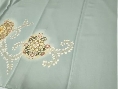 平和屋着物●豪華色留袖　駒刺繍　更紗花唐草文　暈し染め　金彩　正絹　逸品　CABE2956yc