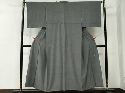 平和屋着物●伝統工芸士　砂川健一　江戸小紋　行儀　角通し　黒地　正絹　逸品　CABE2958yc