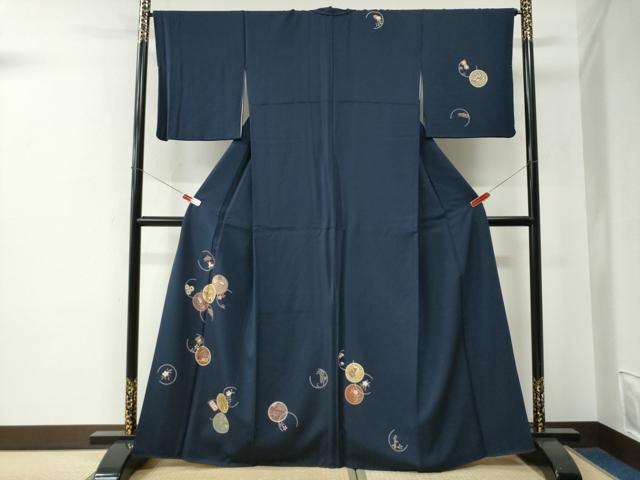 平和屋着物●訪問着　駒刺繍　宝尽くし丸文　金彩　正絹　逸品　CABE2961yc