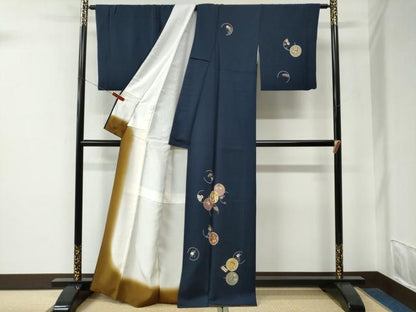 平和屋着物●訪問着　駒刺繍　宝尽くし丸文　金彩　正絹　逸品　CABE2961yc