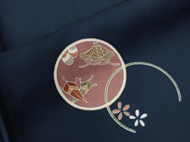 平和屋着物●訪問着　駒刺繍　宝尽くし丸文　金彩　正絹　逸品　CABE2961yc