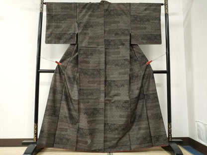平和屋着物●本場大島紬　エ霞吉祥花文　正絹　逸品　CABE2962yc