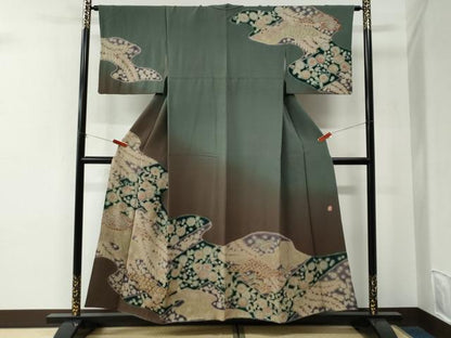 平和屋着物●十日町　名門　滝泰謹製　訪問着　辻が花　暈し染め　正絹　逸品　CABE2965yc