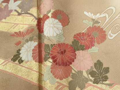 平和屋着物●西陣　京の名門　じゅらく謹製　訪問着　刺繍　鴛鴦花筏文　暈し染め　金彩　正絹　逸品　CABE2966yc