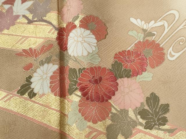 平和屋着物●西陣　京の名門　じゅらく謹製　訪問着　刺繍　鴛鴦花筏文　暈し染め　金彩　正絹　逸品　CABE2966yc