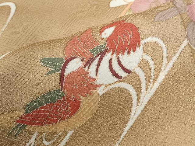 平和屋着物●西陣　京の名門　じゅらく謹製　訪問着　刺繍　鴛鴦花筏文　暈し染め　金彩　正絹　逸品　CABE2966yc