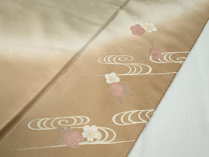平和屋着物●西陣　京の名門　じゅらく謹製　訪問着　刺繍　鴛鴦花筏文　暈し染め　金彩　正絹　逸品　CABE2966yc